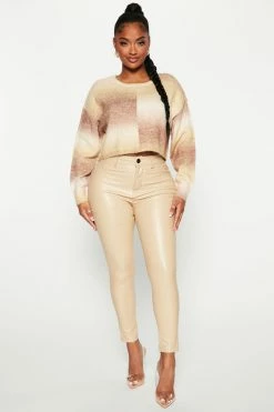 Fashion Nova Not So Subtle Spacedye Sweater - Brown/combo