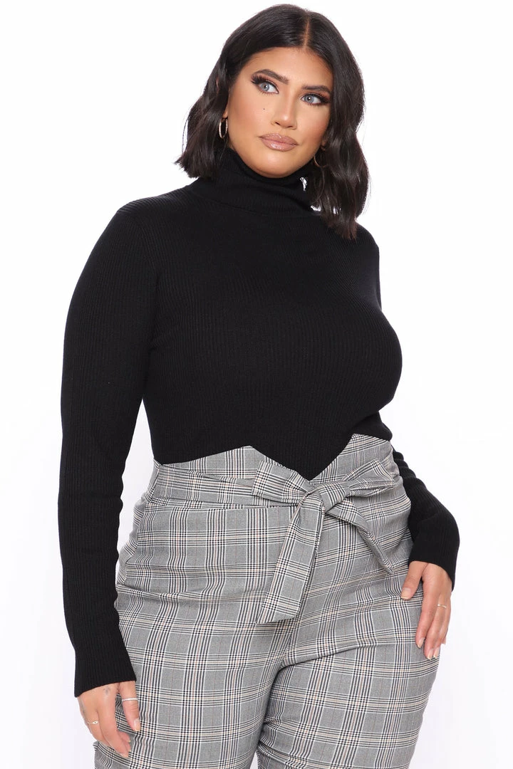 Fashion Nova Pullovers Tara Turtle Neck Sweater - Black