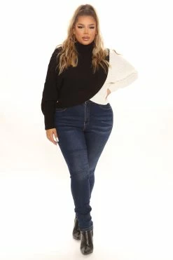 Fashion Nova Cross Roads Turtleneck Sweater - Black/combo