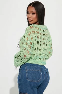 Coupon 🌟 Fashion Nova Can't Wait Open Knit Sweater - Green Pullovers 😍 5 Fashion Nova Can't Wait Open Knit Sweater - Green Pullovers