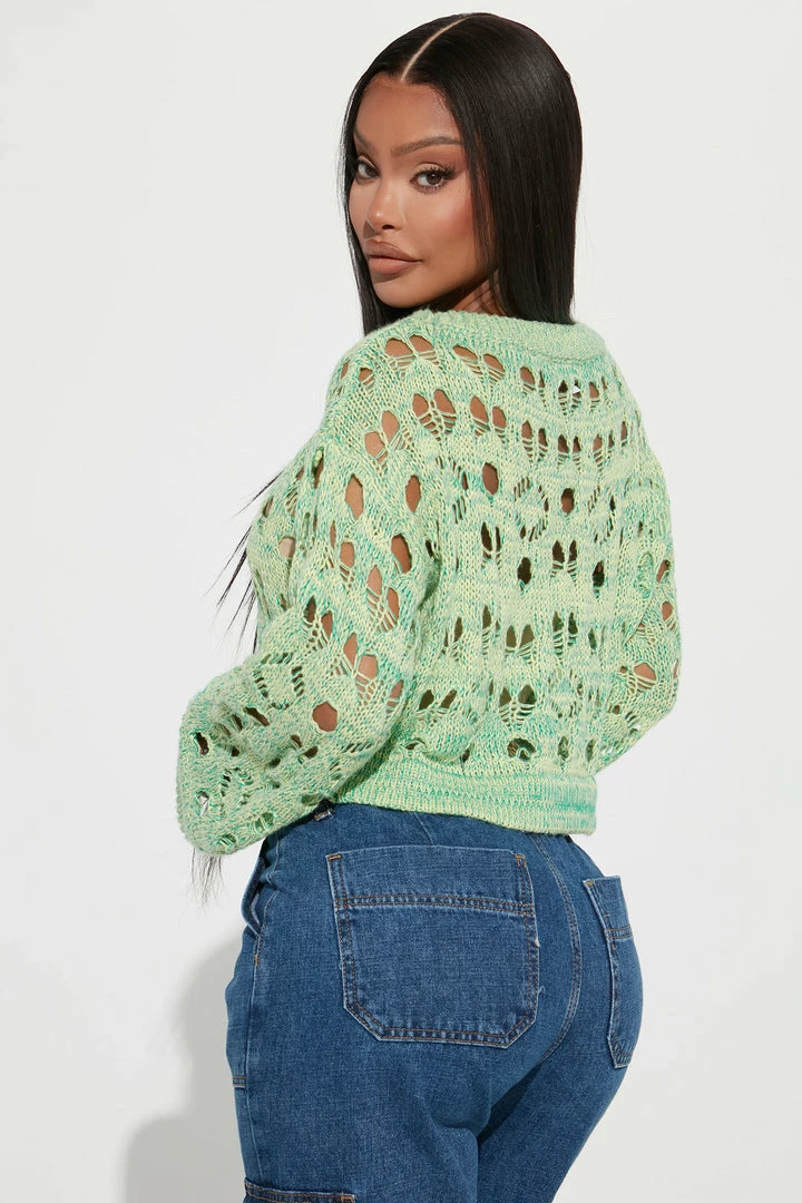 Coupon 🌟 Fashion Nova Can't Wait Open Knit Sweater - Green Pullovers 😍 3 Fashion Nova Can't Wait Open Knit Sweater - Green Pullovers