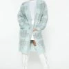 Fashion Nova After Class Fuzzy Plaid Cardigan - Blue/combo Cardigans