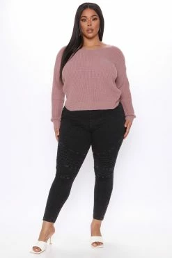 Fashion Nova Pullovers Falls Favorite Girl Sweater II - Mauve