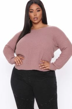 Fashion Nova Pullovers Falls Favorite Girl Sweater II - Mauve