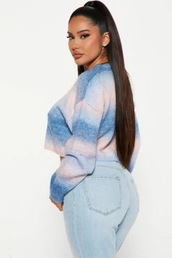 Flash Sale 😍 Fashion Nova Not So Subtle Spacedye Sweater - Blue/combo Pullovers ❤️ 5 Fashion Nova Not So Subtle Spacedye Sweater - Blue/combo Pullovers