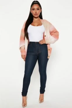 Fashion Nova Good As Always Spacedye Cardigan - Orange/combo Cardigans