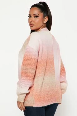 Fashion Nova Good As Always Spacedye Cardigan - Orange/combo Cardigans