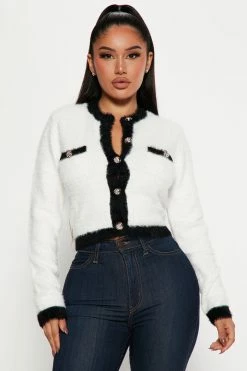 Sweater Sale 14 Fashion Nova Little Miss Sophisticate Cardigan - White/combo Cardigans
