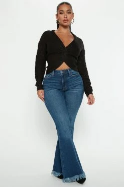 Fashion Nova Yris Sweater - Black Cropped Sweaters
