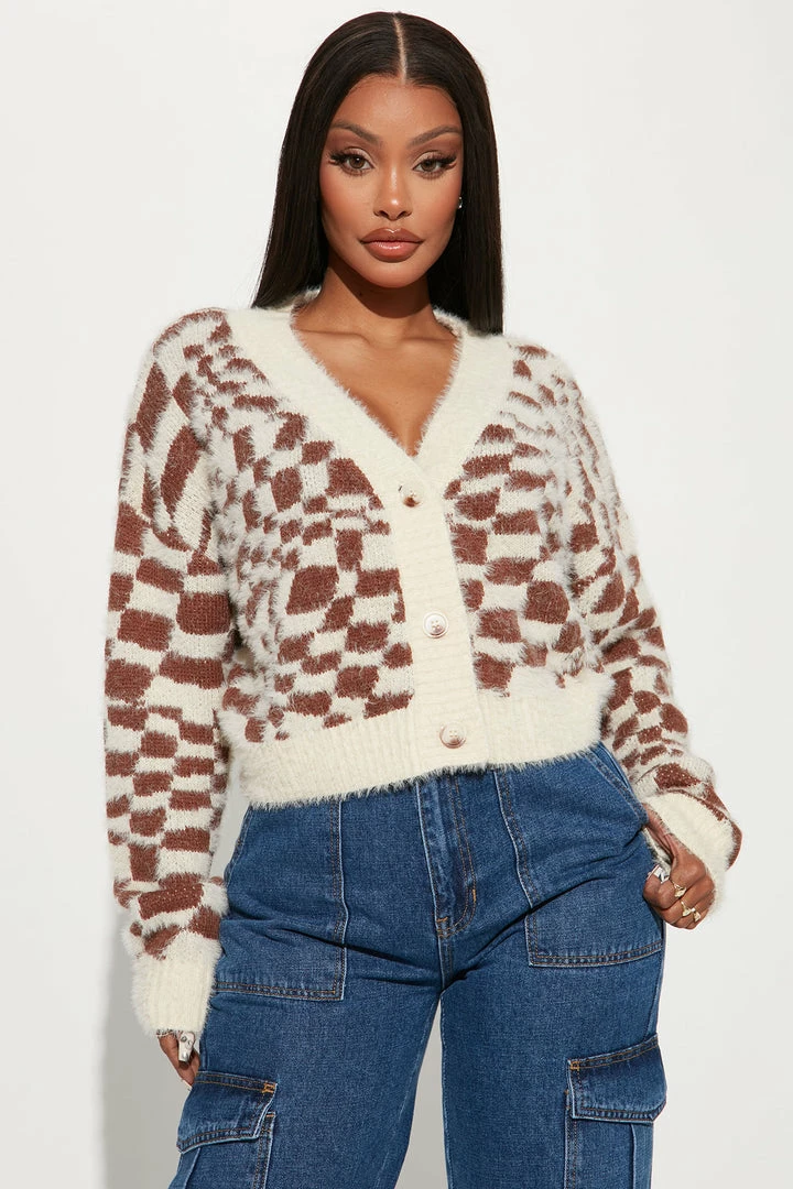 Best reviews of ๐ Fashion Nova Karma Checkered Fuzzy Knit Cardigan - Brown/combo Cardigans ๐ 1 Fashion Nova Karma Checkered Fuzzy Knit Cardigan - Brown/combo Cardigans