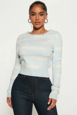 Fashion Nova On Cloud Nine Sweater - Blue