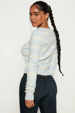 Fashion Nova On Cloud Nine Sweater - Blue