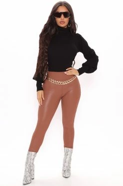 Fashion Nova Roll With You Turtleneck Top - Black