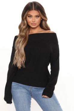 Fashion Nova Pullovers What About Us Sweater Top - Black