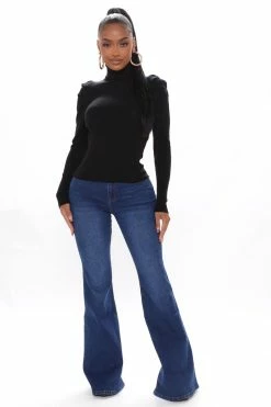 Fashion Nova Pullovers Get On With It Turtleneck Sweater - Black