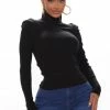Fashion Nova Pullovers Get On With It Turtleneck Sweater - Black
