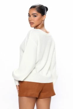 Fashion Nova Stop And Stare Sweater - Ivory Pullovers