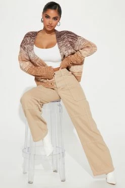 Fashion Nova Old School Vibes Cardigan - Brown/combo Cardigans
