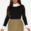 Fashion Nova Class Me Up Ribbed Sweater - Black
