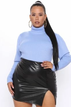 Buy ❤️ Fashion Nova Adored By You Turtleneck Sweater - Light Blue ✔️ 9 Fashion Nova Adored By You Turtleneck Sweater - Light Blue