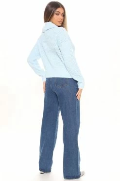 Top 10 👏 Fashion Nova Pullovers Cozy Days Turtleneck Sweater - Light Blue ✨ 10 Fashion Nova Pullovers Cozy Days Turtleneck Sweater - Light Blue