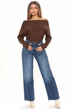 Fashion Nova What About Us Sweater Top - Brown