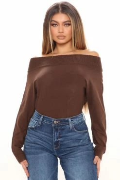 Fashion Nova What About Us Sweater Top - Brown