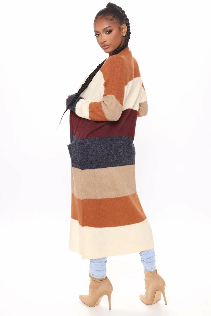 Fashion Nova Cardigans Common Interests Colorblock Cardigan - Camel/combo