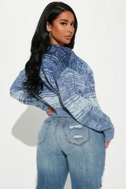 Fashion Nova Cardigans Old School Vibes Cardigan - Blue/combo
