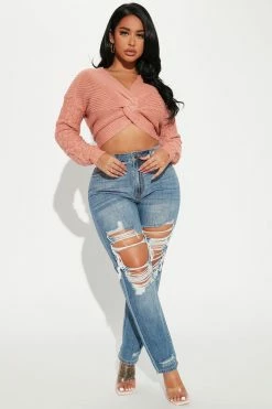 Fashion Nova Pullovers Yris Sweater - Peach