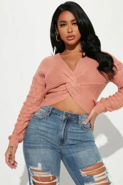 Fashion Nova Pullovers Yris Sweater - Peach