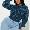 Fashion Nova Had Your Chance Open Back Sweater - Blue/combo Pullovers