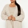 Fashion Nova Road Trip Cable Knit Cardigan - Oatmeal Cardigans