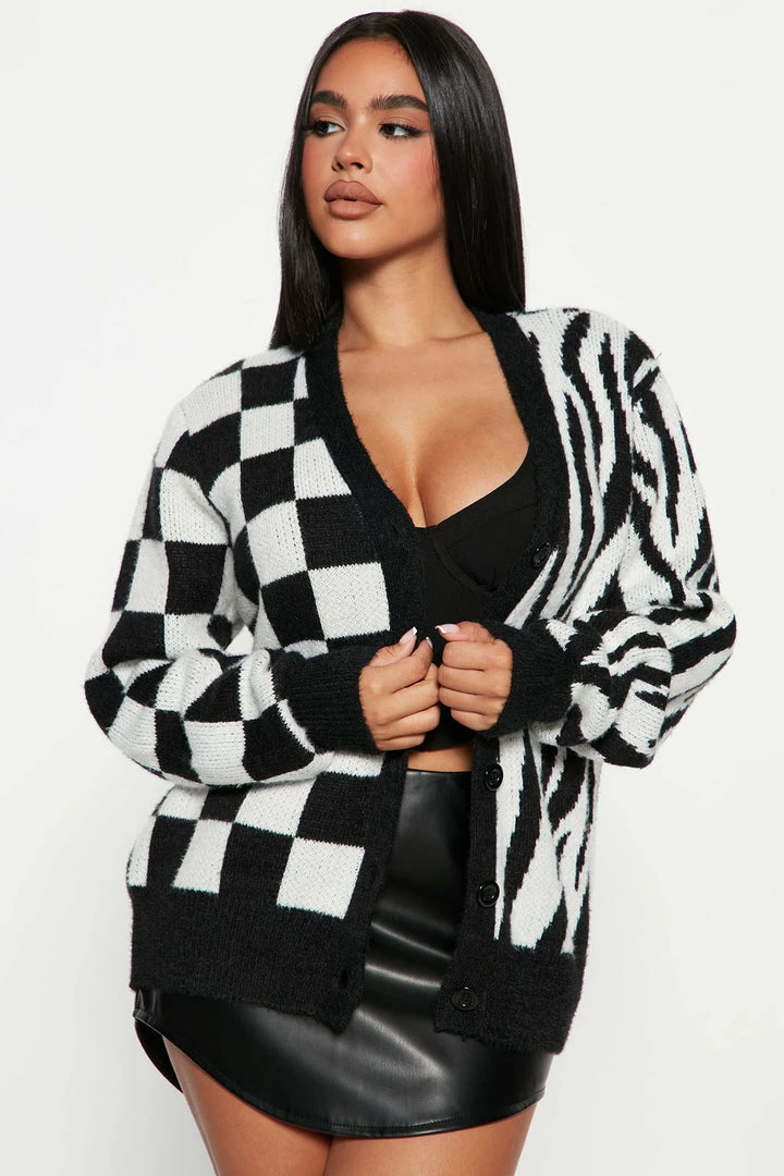 Promo 👍 Fashion Nova Cut To The Chase Cardigan - Black/combo 🔥 1 Fashion Nova Cut To The Chase Cardigan - Black/combo