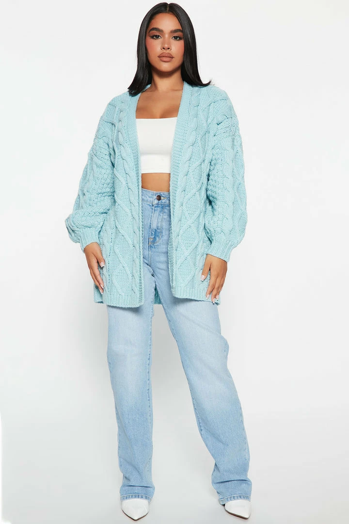 New 🔥 Fashion Nova Road Trip Cable Knit Cardigan - Blue Cardigans 🤩 2 Fashion Nova Road Trip Cable Knit Cardigan - Blue Cardigans