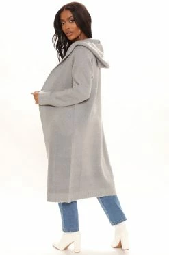 Fashion Nova Dangerously Beautiful Solid Cardigan - Heather Grey Cardigans