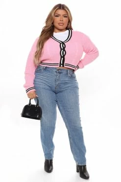 Fashion Nova Cardigans Playing Games Cardigan - Pink