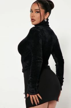 Fashion Nova Knot My Problem Turtleneck Sweater - Black Pullovers