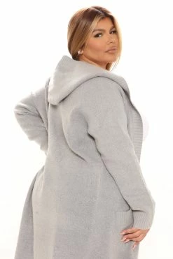 Fashion Nova Dangerously Beautiful Solid Cardigan - Heather Grey Cardigans