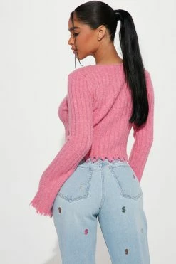 Best deal π Fashion Nova Fool For You Distressed Sweater Top - Pink Pullovers π₯ 9 Fashion Nova Fool For You Distressed Sweater Top - Pink Pullovers