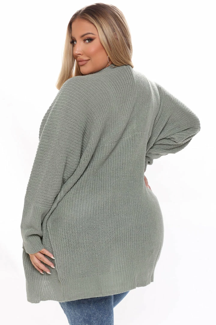 Fashion Nova Cardigans Just Go With It Cardigan - Sage
