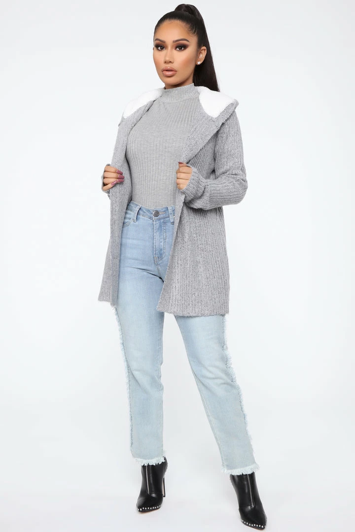 Fashion Nova Far Gone Hooded Cardigan - Grey Cardigans
