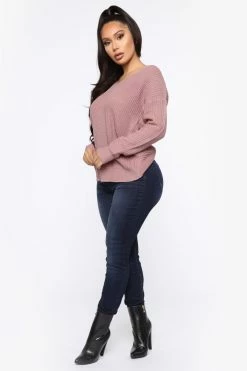 Fashion Nova Pullovers Falls Favorite Girl Sweater II - Mauve