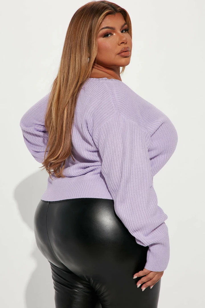 Fashion Nova Stop And Stare Sweater - Lavender