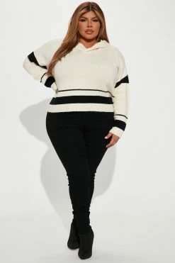 Fashion Nova Pullovers Don't Stop Me Hooded Sweater - Ivory/combo