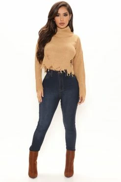 Fashion Nova Bonfire Nights Sweater - Tan