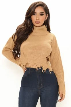 Fashion Nova Bonfire Nights Sweater - Tan