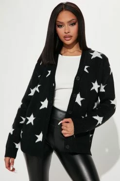 Fashion Nova Cardigans Twinkle Twinkle Cardigan - Black/combo