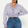 Fashion Nova Worlds Collide Cardigan - Purple/combo Cardigans