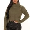Fashion Nova Bonfire Nights Sweater - Olive Pullovers